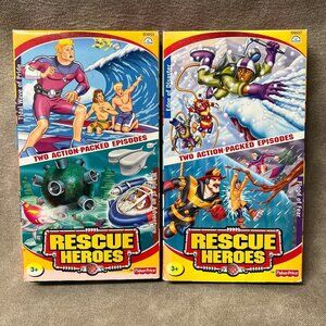 Lot of 2 Rescue Heroes VHS Movies. Fisher Price 90's,